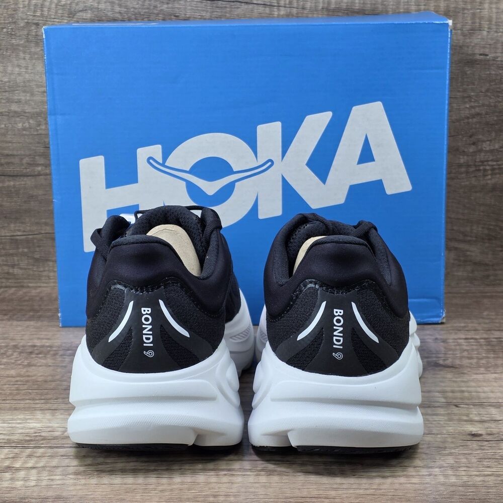 Hoka One Bondi 9 Men's Size 9.5D Black White Shoes 1162011 BWHT NEW - Picture 4 of 11